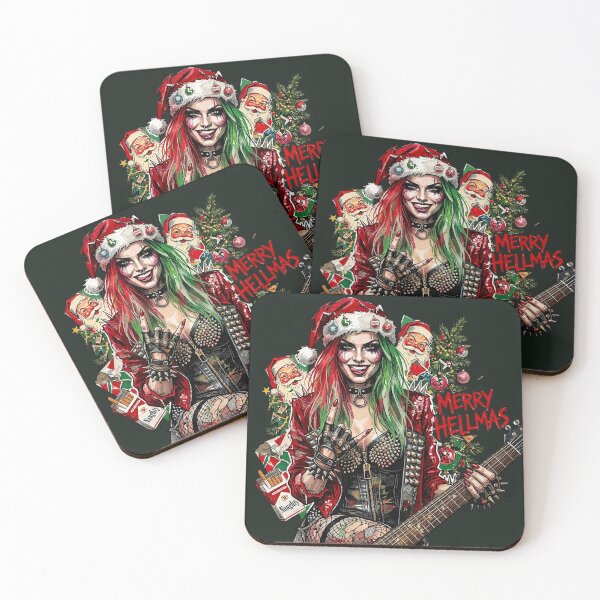 Item preview, Merry Hellmas Naughty Rocker Girl Artwork designed and sold by Voodoo Store Paranormal Collections.