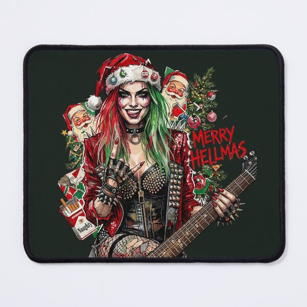 Item preview, Merry Hellmas Naughty Rocker Girl Artwork designed and sold by Voodoo Store Paranormal Collections.
