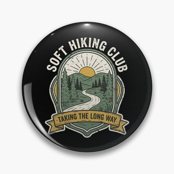 Item preview, Soft Hiking Club Taking the Long Way – Vintage Nature Trail Badge Outdoor Art designed and sold by Luminari Creations.