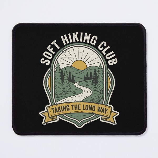 Item preview, Soft Hiking Club Taking the Long Way – Vintage Nature Trail Badge Outdoor Art designed and sold by Luminari Creations.