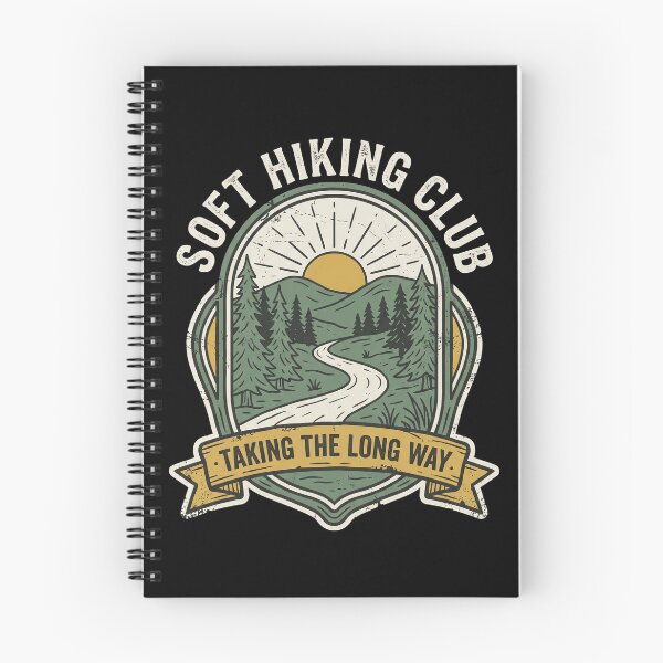 Item preview, Soft Hiking Club Taking the Long Way – Vintage Nature Trail Badge Outdoor Art designed and sold by Luminari Creations.