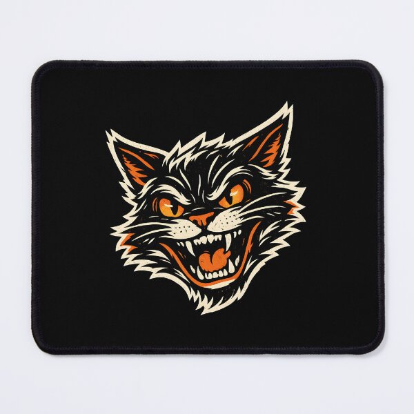 Item preview, Aggressive Black Cat Face Retro Halloween Art designed and sold by Dmo3HarkoArt.