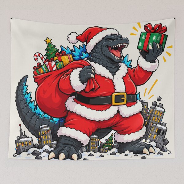 Item preview, Santa Kaiju Christmas – Funny Holiday Monster Meme designed and sold by Art-spree.