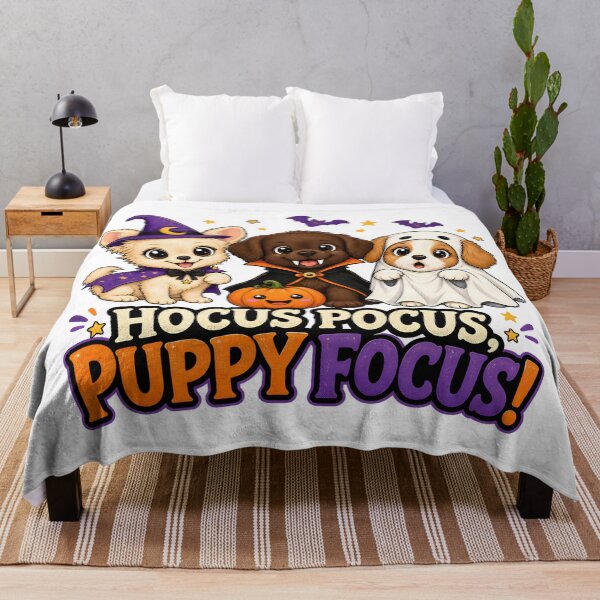 Item preview, "Hocus Pocus Puppy Focus" - Funny Halloween Dogs designed and sold by CraftyAnimal.