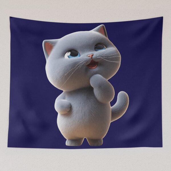 Item preview, Cute Gray Kitten Fluffy British Shorthair Cat designed and sold by HoMya.