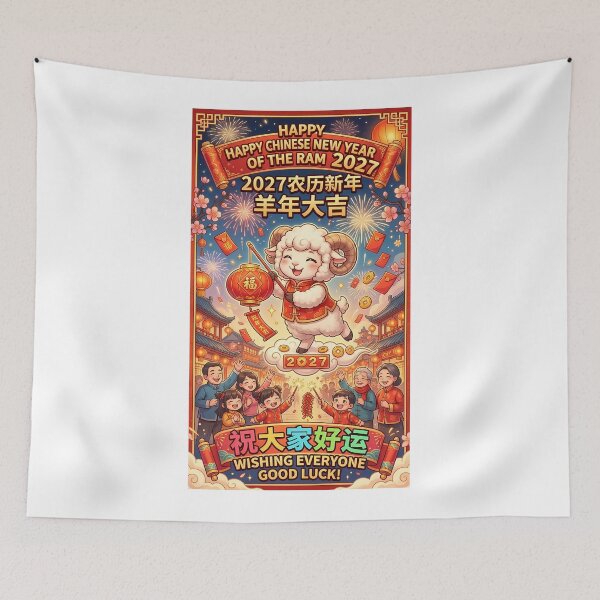 Item preview, Chinese New Year 2027 Year of the Ram Cute Festive Celebration designed and sold by YPengg120.