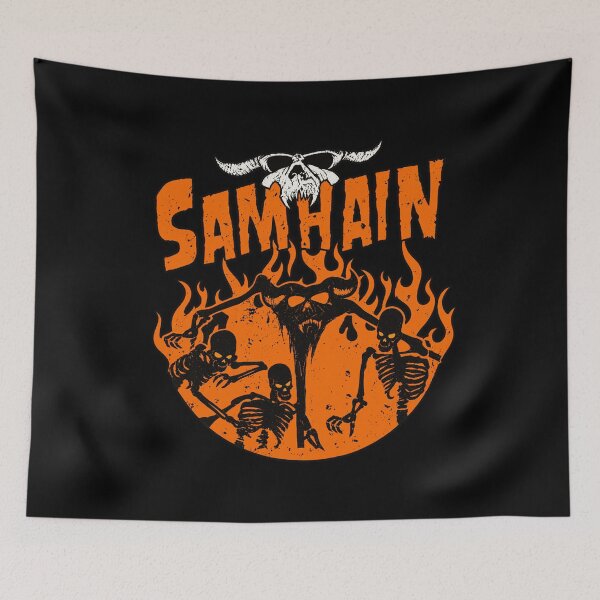 Item preview, Samhain Flaming Skeletons Artwork designed and sold by VioletNance.