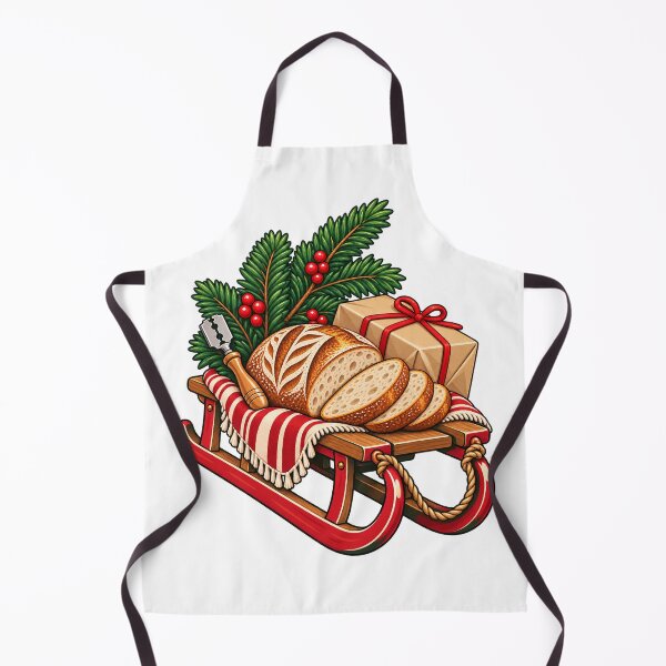 Item preview, Christmas Sourdough Bread and Baking Tools on a Festive Sleigh designed and sold by skyartdesign.