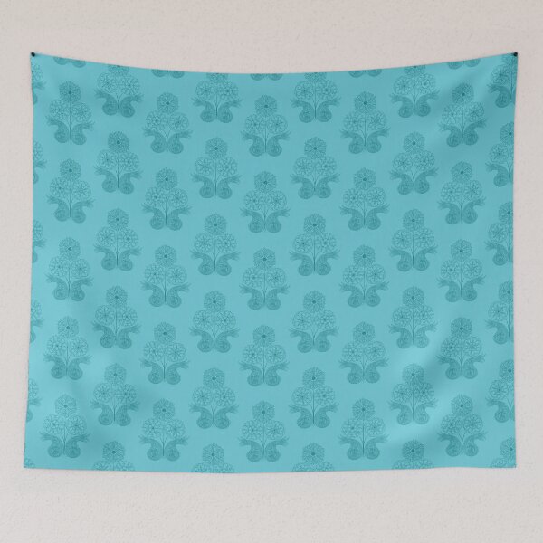 Item preview, Light Teal Rosettes and Paisley Motifs designed and sold by Digitalmyth's Designs.