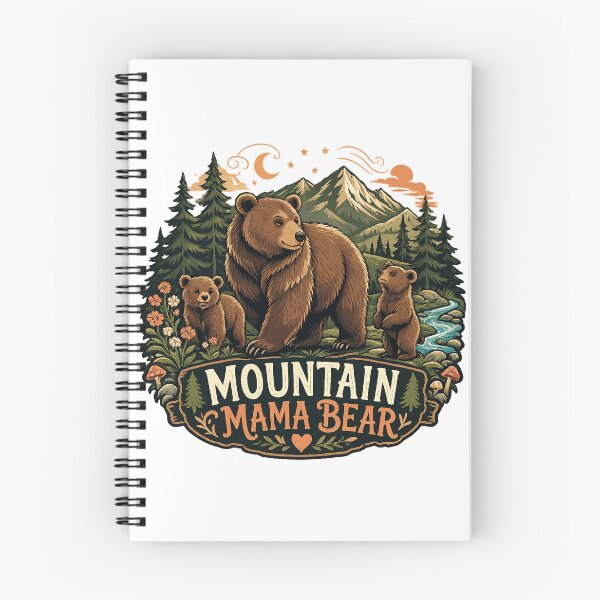 Item preview, Mountain Mama Bear Cute Brown Bears Woodland Family Nature Design designed and sold by inkoutninja.