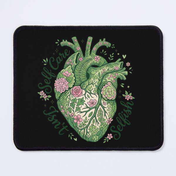 Item preview, Self Care Isn't Selfish Botanical Floral Anatomical Heart designed and sold by bvdesignart.