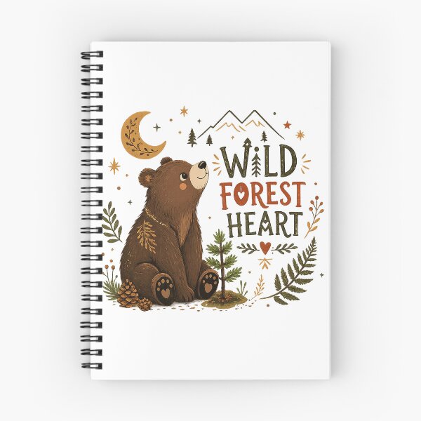 Item preview, Wild Forest Heart Cute Brown Bear Woodland Cottagecore Nature Art designed and sold by inkoutninja.