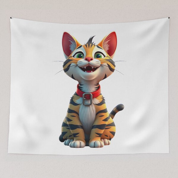 Item preview, Happy Tiger Striped Cat Cute Orange Tabby Kitten designed and sold by HoMya.
