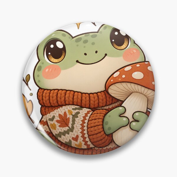Item preview, Cozy Autumn Frog With Mushroom Cottagecore Art designed and sold by EnukArt.