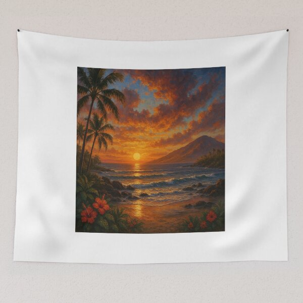 Item preview, Tropical Beach Sunset designed and sold by Artnovalty.redbubble.com.