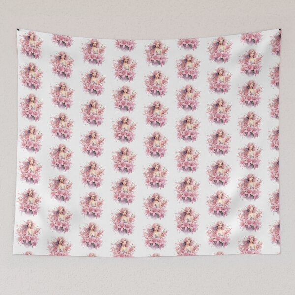 Item preview, Pink Lily Girl | Elegant Floral Aesthetic Art designed and sold by Mandayartstudio.