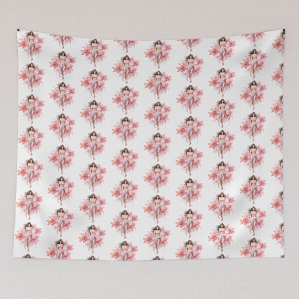 Item preview, Pink Lily Girl | Elegant Floral Aesthetic Art designed and sold by Mandayartstudio.