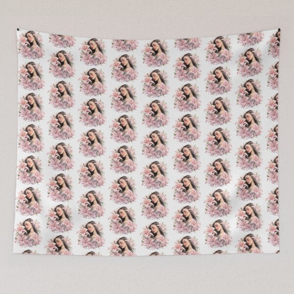 Item preview, Pink Lily Girl | Elegant Floral Aesthetic Art designed and sold by Mandayartstudio.