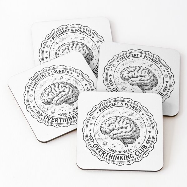 Item preview, Overthinking Club President Brain Space Vintage Badge designed and sold by bvdesignart.