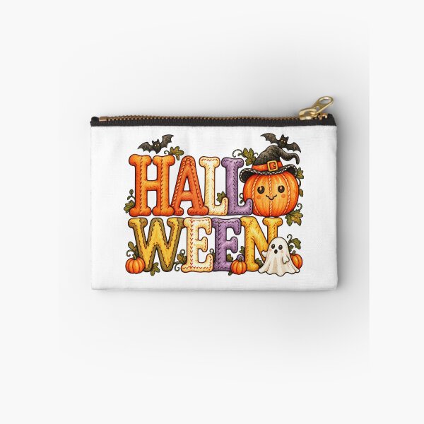 Item preview, Retro Halloween Lettering with Cute Pumpkin, Ghost and Bats designed and sold by WartonnoArt.