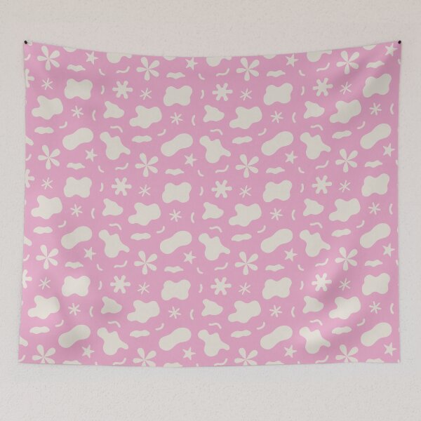 Item preview, Retro Pink and Cream Abstract Doodle Pattern – Cute Pastel Mod Shapes designed and sold by Chonkz.