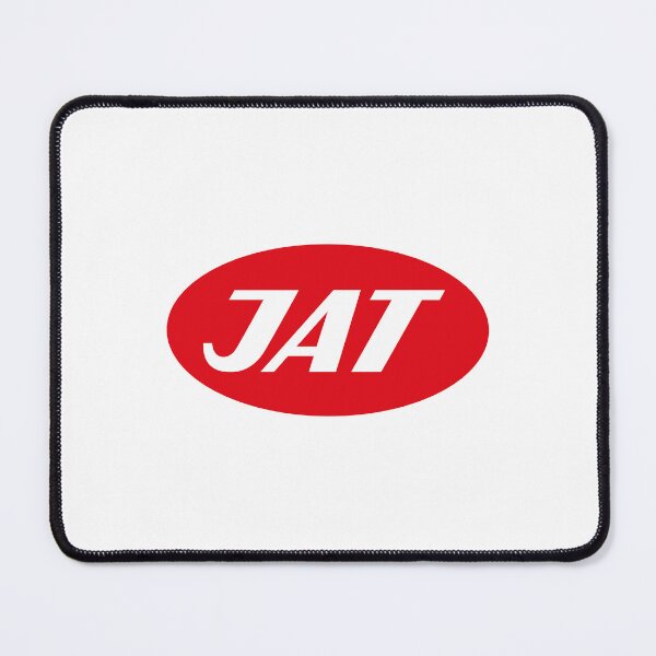 Item preview, JAT Airways Logo with White Letters in Red Oval on White Background designed and sold by Myvollshoes.