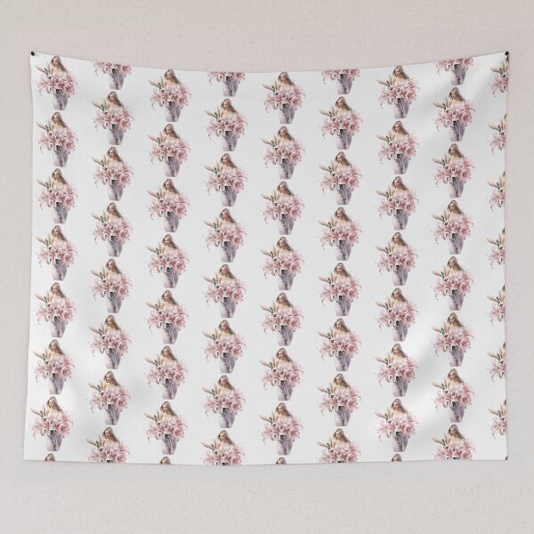 Item preview, Pink Lily Girl | Elegant Floral Aesthetic Art designed and sold by Mandayartstudio.