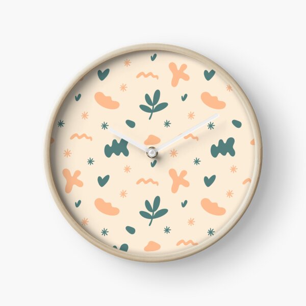 Item preview, Retro Peach and Teal Abstract Botanical Pattern designed and sold by Chonkz.