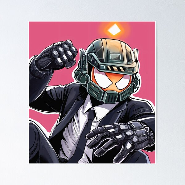 Item preview, Futuristic Spider Agent Hero Fan designed and sold by Haponera.