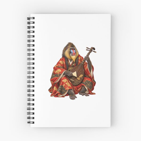 Item preview, Mandrill with Biwa in Red and Gold Robes designed and sold by Mono.fi Studios.