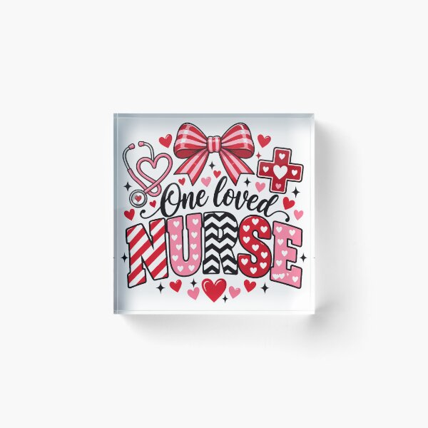 Item preview, One Loved Nurse Valentine Stethoscope Heart Bow Red Pink Nurse Gift designed and sold by Zizo-DR44.