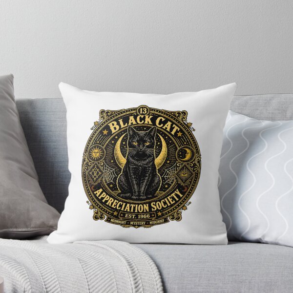Item preview, Black Cat Appreciation Society Emblem Vintage Mystical Design designed and sold by Dmo3HarkoArt.