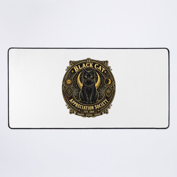 Item preview, Black Cat Appreciation Society Emblem Vintage Mystical Design designed and sold by Dmo3HarkoArt.