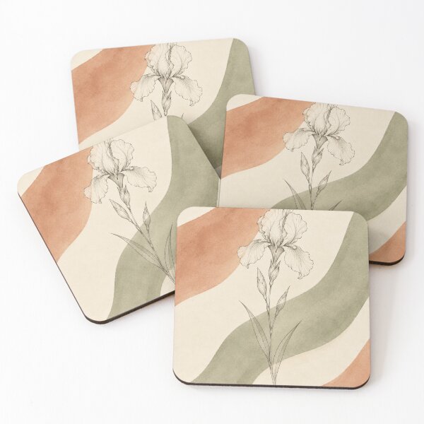 Item preview, Iris Bloom Ribbon Bands | Terracotta Sage Botanical Wall Art designed and sold by Zaramodo.