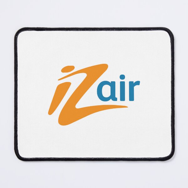 Item preview, IZair Airline Logo with Orange Swoosh and Blue Lettering on White Background designed and sold by Myvollshoes.