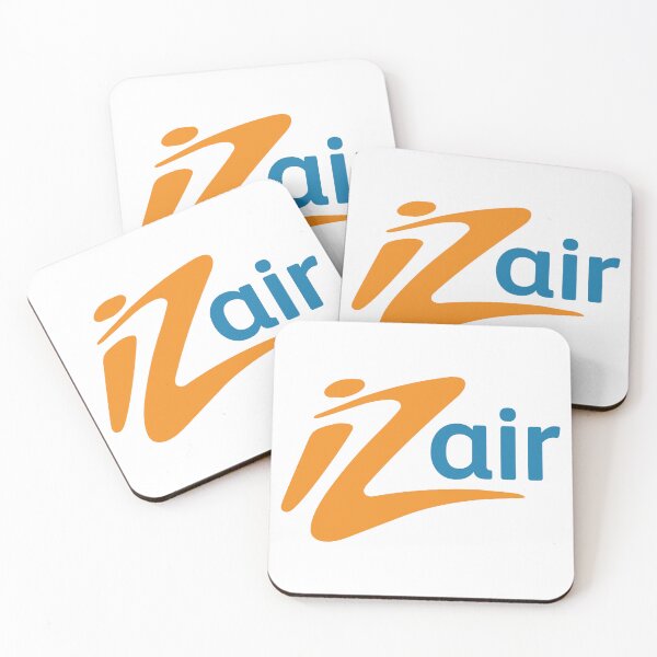 Item preview, IZair Airline Logo with Orange Swoosh and Blue Lettering on White Background designed and sold by Myvollshoes.