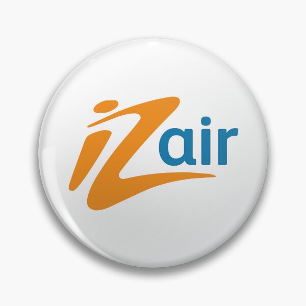 Item preview, IZair Airline Logo with Orange Swoosh and Blue Lettering on White Background designed and sold by Myvollshoes.