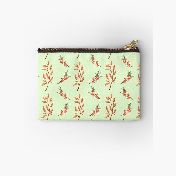 Item preview, Watercolor Orange Berry Branches and Autumn Leaves Mint Green designed and sold by FestivityFinds.