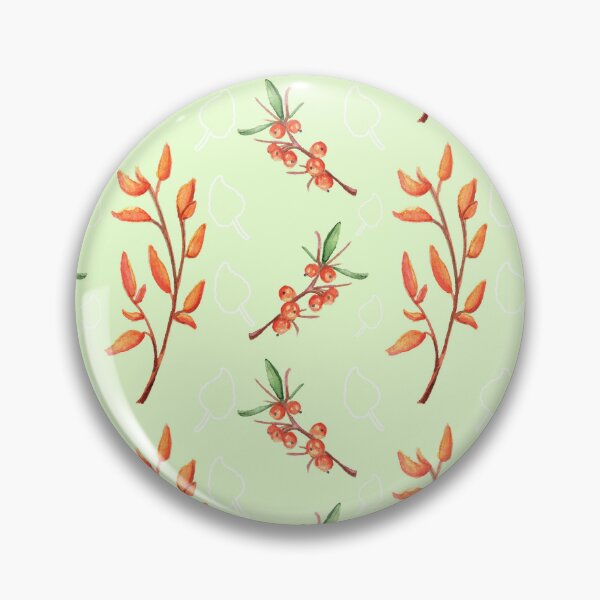Item preview, Watercolor Orange Berry Branches and Autumn Leaves Mint Green designed and sold by FestivityFinds.