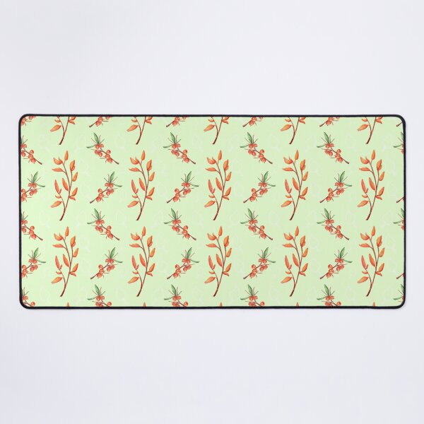 Item preview, Watercolor Orange Berry Branches and Autumn Leaves Mint Green designed and sold by FestivityFinds.