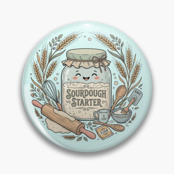Item preview, Cute Kawaii Sourdough Starter Bread Baking Jar designed and sold by bvdesignart.
