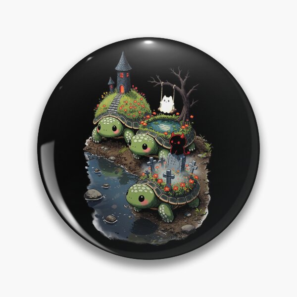 Item preview, Pixel Spooky Island Turtles: Cute Halloween Graveyard & Ghost World designed and sold by HexOne.