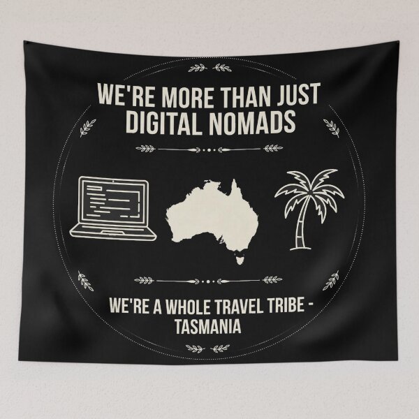 Item preview, Digital Nomads Travel Tribe Tasmania Australia Laptop designed and sold by Yellowriversss.