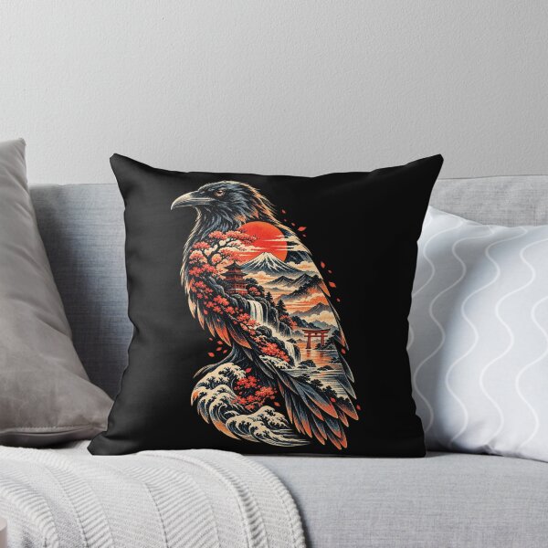 Item preview, Crimson Raven – Japanese Ukiyo-e Landscape Art designed and sold by Kevin Shearer.