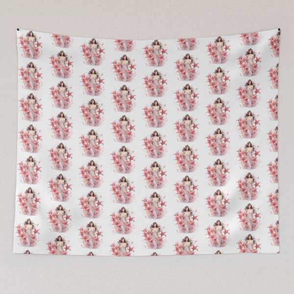 Item preview, Pink Lily Girl | Elegant Floral Aesthetic Art designed and sold by Mandayartstudio.
