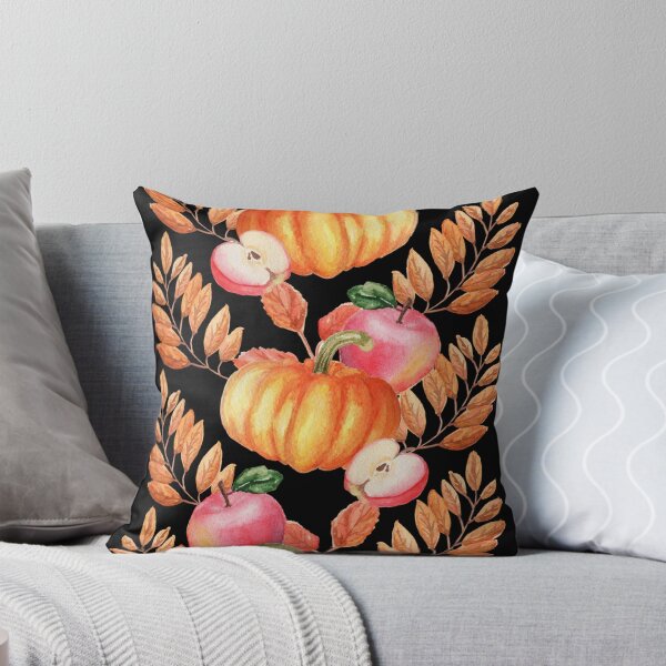 Item preview, Watercolor Autumn Pumpkins and Apples Fall Harvest Pattern designed and sold by FestivityFinds.