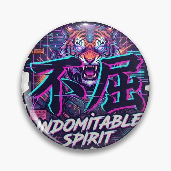 Item preview, Cyberpunk Tiger Indomitable Spirit Kanji designed and sold by JunTheK.