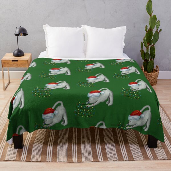 Item preview, Santa cat with tangled Christmas lights designed and sold by OmStudioz .