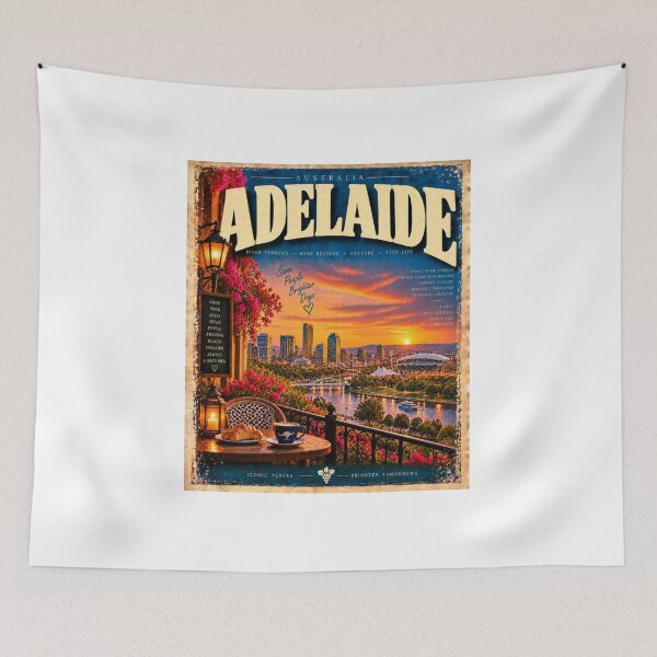 Item preview, Adelaide Australia Vintage Travel – River Torrens Skyline at Sunset designed and sold by Fleetwood1994.