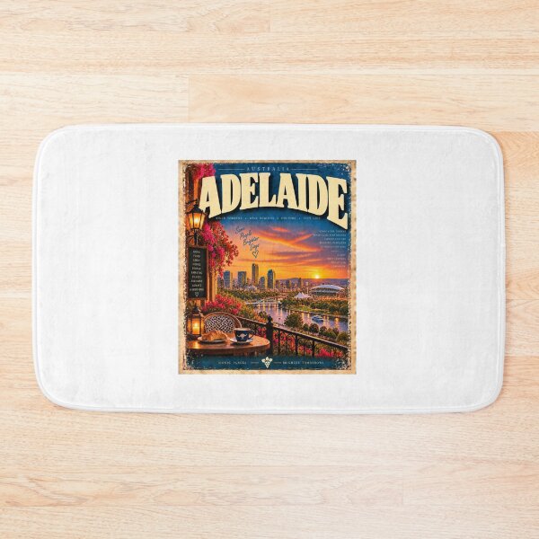 Artikelvorschau, Adelaide, Australien – Vintage-Reise: Skyline des River Torrens bei Sonnenuntergang entworfen und verkauft von Fleetwood1994.